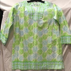 Vineyard Vines Summer Lemons light tunic top